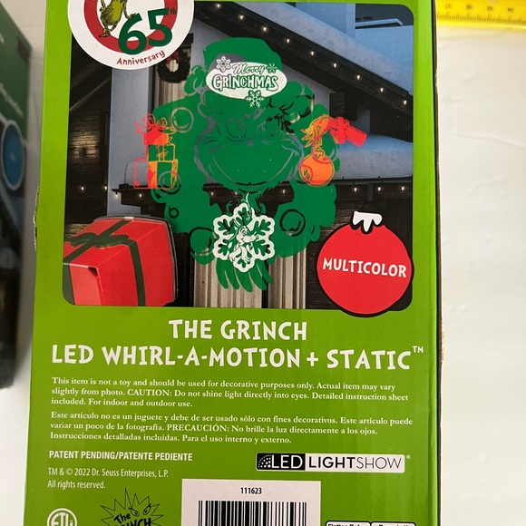 The Grinch LED Whirl A Motion + Static Projection Light Christmas Dr. Seuss - Picture 3 of 3